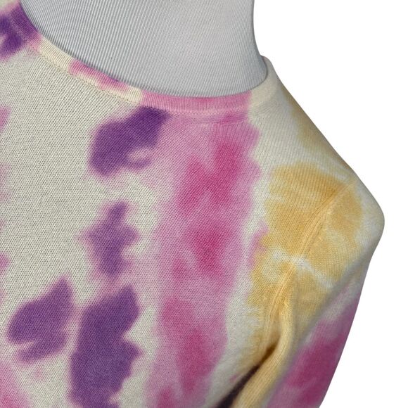 Charter Club Table Cashmere Sweater Women’s Medium Bianca Crema Tie-Dye Pink New - Picture 3 of 10